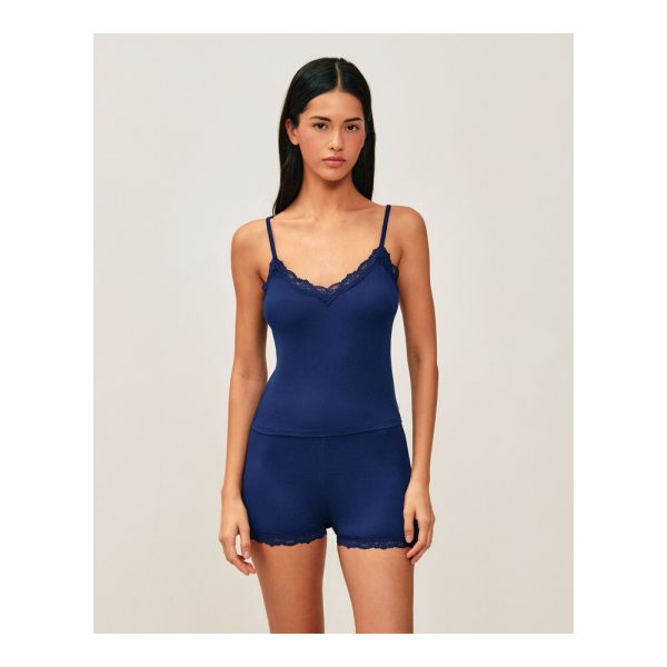 UNDIZ - Ensemble débardeur et short en jersey avec dentelle DAILYCOMFIZ – Bleu marine 1 UNDIZ - Ensemble débardeur et short en jersey avec dentelle DAILYCOMFIZ – Bleu marine 1